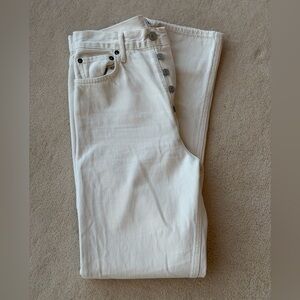 Agolde Cream Button-Fly Denim Straight Leg Size 25